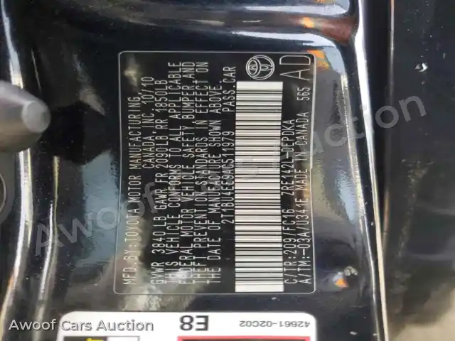 2010 Toyota Corolla 2T1BU4EE9AC511979 — Copart auction photo 12
