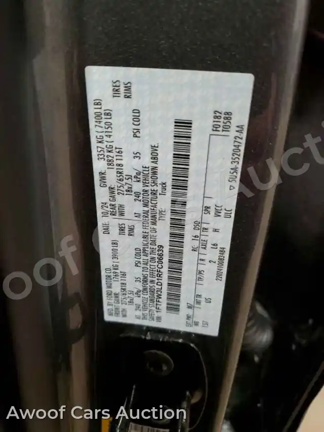 2024 Ford All Models 1FTFW3LD1RFC06639 — Copart auction photo 12