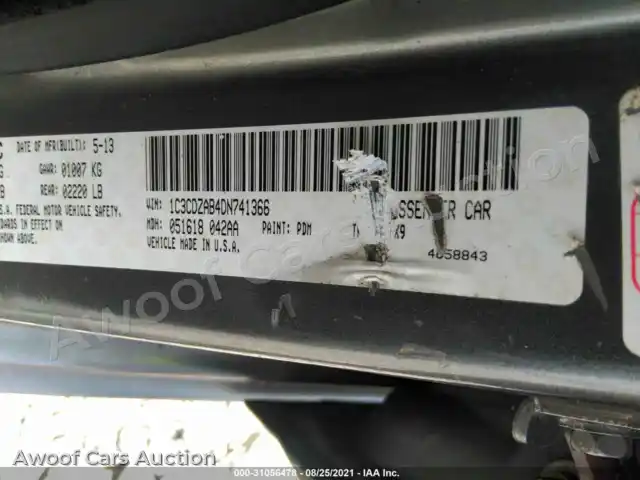 2013 Dodge Avenger 1C3CDZAB4DN741366 — Iaai auction photo 9