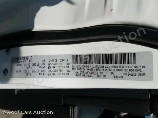 2016 Jeep Cherokee 1C4PJLAS7GW302938 — Copart auction photo 10