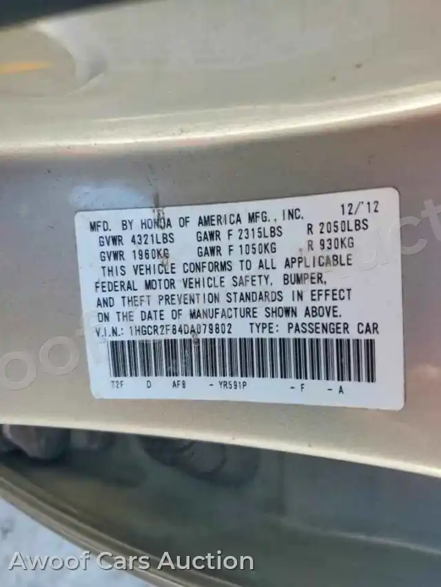 2013 Honda Accord 1HGCR2F84DA079802 — Copart auction photo 12