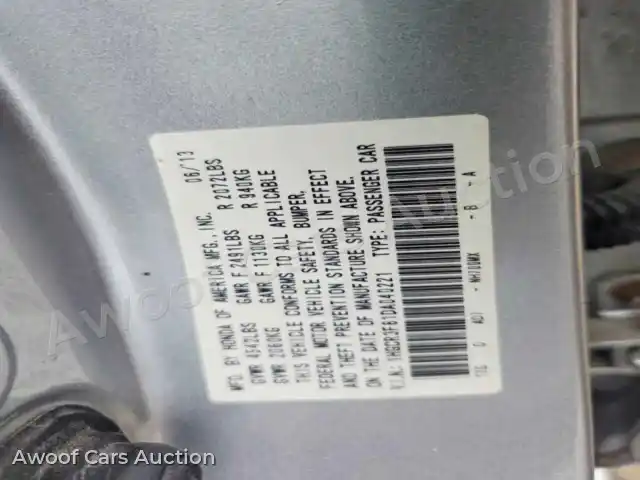 2013 Honda Accord 1HGCR3F81DA040221 — hoton gwanjo Copart na 12