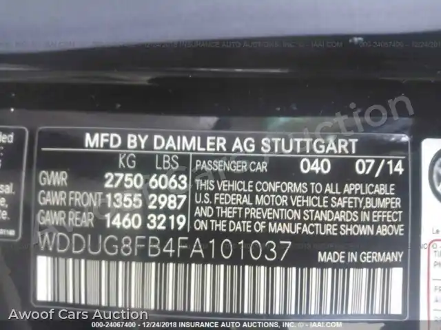 2015 Mercedes-Benz S WDDUG8FB4FA101037 — photo 9 de la vente Iaai