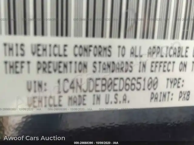 2014 Jeep Compass 1C4NJDEB0ED665100 — Iaai auction photo 9