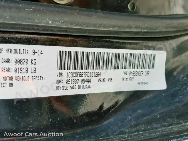 2015 Dodge Dart 1C3CDFBB7FD151264 — photo 10 de la vente Copart