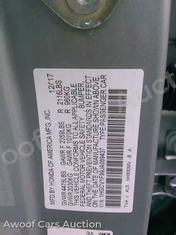 2020 Honda Accord 1HGCV1F99JA069437 — Manheim auction photo 6