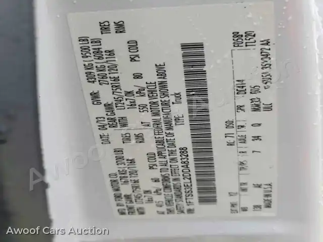 2013 Ford Econoline 1FTSS3EL2DDA83288 — Copart auction photo 12