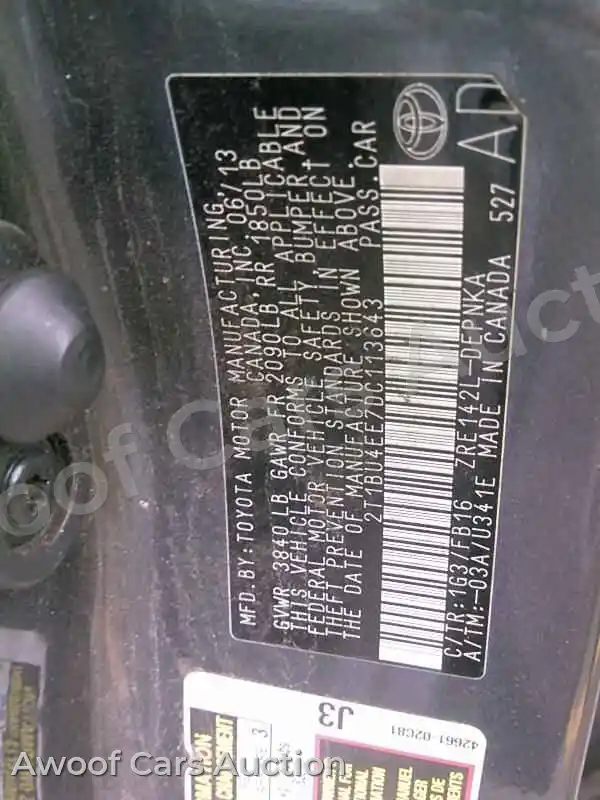 2013 Toyota Corolla 2T1BU4EE7DC113643 — Manheim auction photo 6