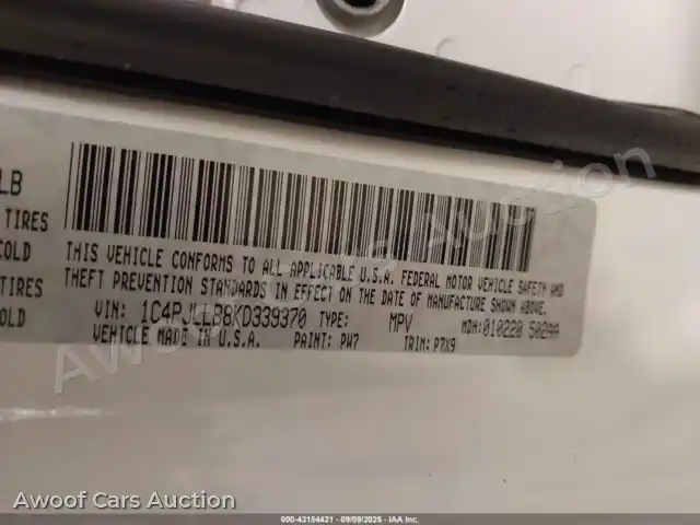 2019 Jeep Cherokee 1C4PJLLB8KD339370 — Iaai auction photo 9