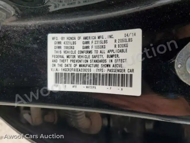 2014 Honda Accord 1HGCR2F80EA209205 — Copart auction photo 13