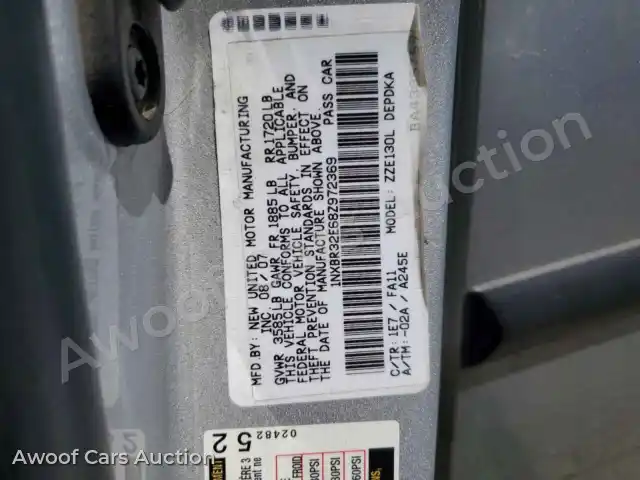 2008 Toyota Corolla 1NXBR32E68Z972369 — hoton gwanjo Copart na 12