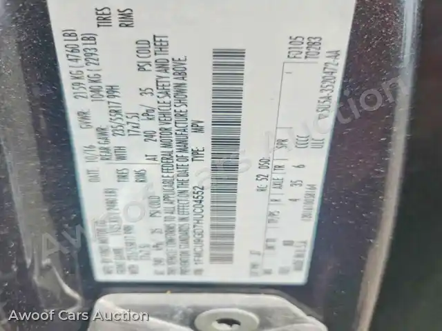 2017 Ford Escape 1FMCU9GD7HUC04552 — Copart auction photo 13