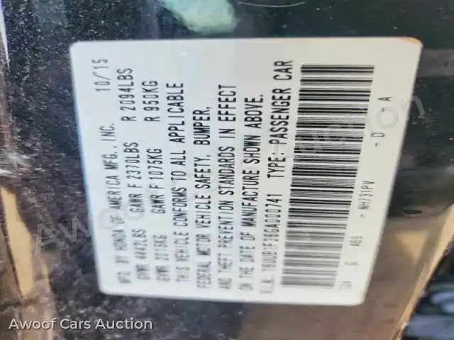 2016 Acura TLX 19UUB1F36GA000741 — Copart auction photo 13
