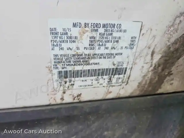 2016 Ford Explorer 1FM5K8D89GGB27065 — Copart auction photo 13