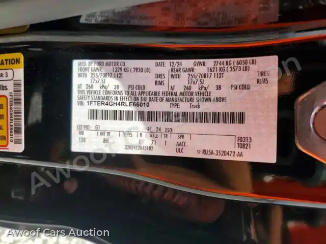 2024 Ford Ranger 1FTER4GH4RLE66010 — photo 12 de la vente Copart