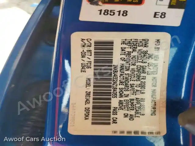2010 Toyota Corolla 1NXBU4EE2AZ184355 — hoton gwanjo Copart na 12