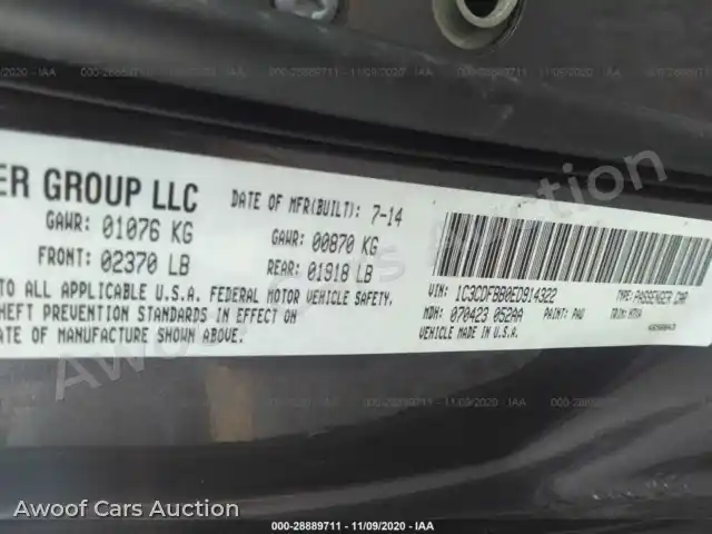 2014 Dodge Dart 1C3CDFBB0ED914322 — Iaai auction photo 9