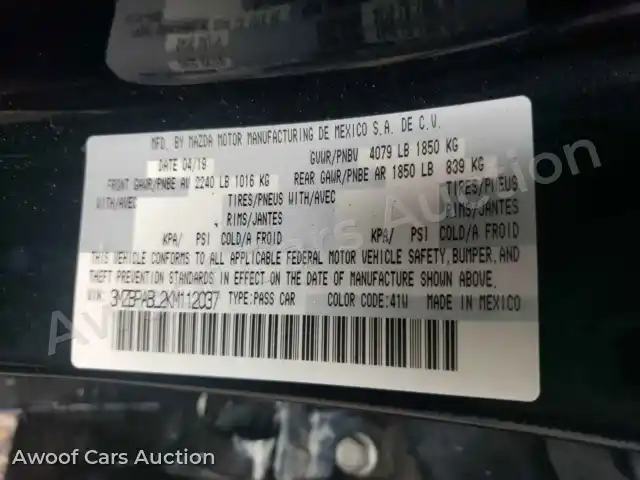 2019 Mazda 3 3MZBPABL2KM112037 — Copart auction photo 10