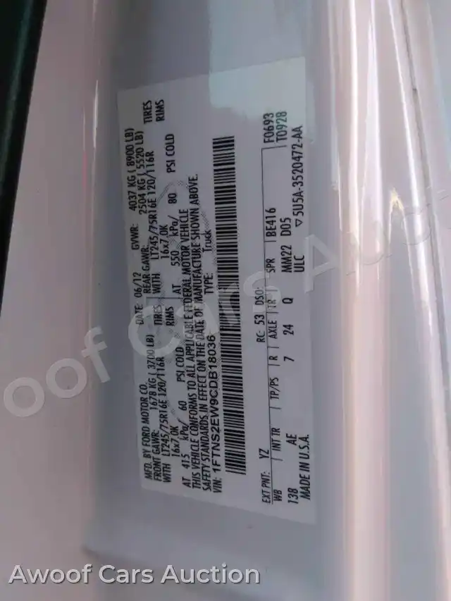 2012 Ford All Models 1FTNS2EW9CDB18036 — hoton gwanjo Manheim na 6