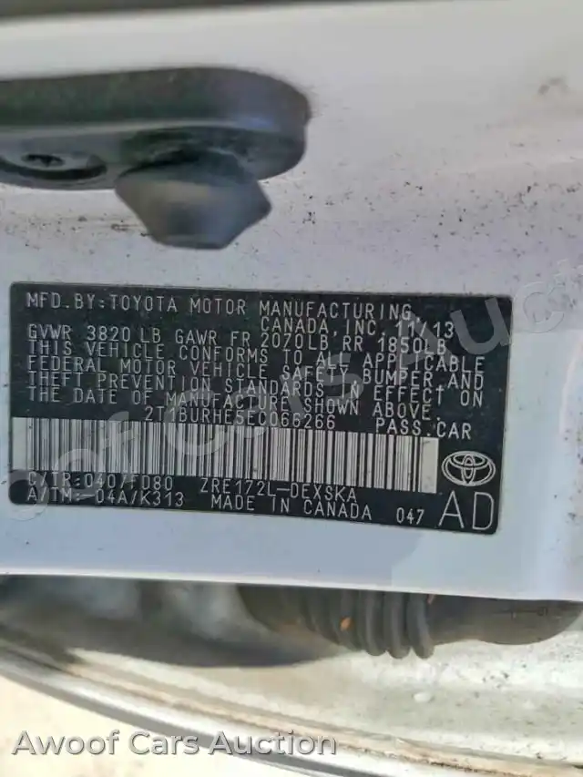 2014 Toyota Corolla 2T1BURHE5EC066266 — Copart auction photo 12