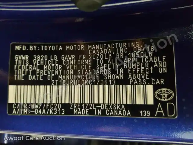 2019 Toyota Corolla 2T1BURHE0KC170613 — Manheim auction photo 15