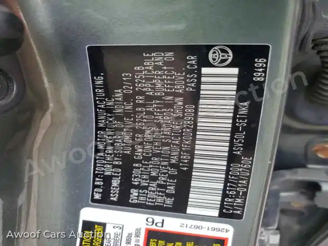 2013 Toyota Camry 4T4BF1FK0DR289080 — Copart auction photo 12