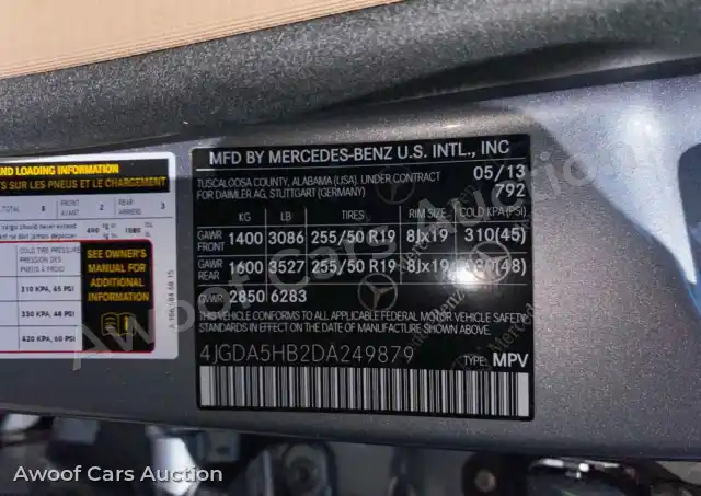 2013 Mercedes-Benz M Class 4JGDA5HB2DA249879 — Copart auction photo 10