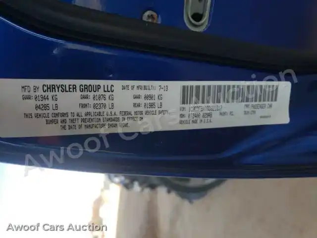 2013 Dodge Dart 1C3CDFBA1DD321817 — Copart auction photo 10