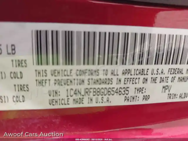 2016 Jeep Patriot 1C4NJRFB8GD654635 — Iaai auction photo 9