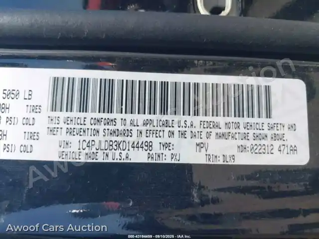 2019 Jeep Cherokee 1C4PJLDB3KD144498 — Iaai auction photo 9