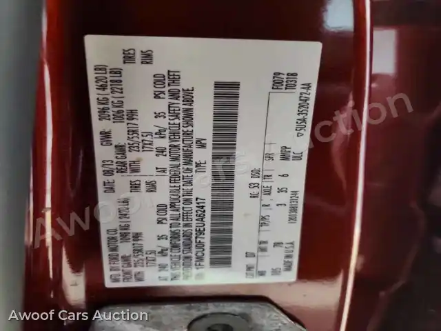 2014 Ford Escape 1FMCU0F79EUA62417 — Copart auction photo 13