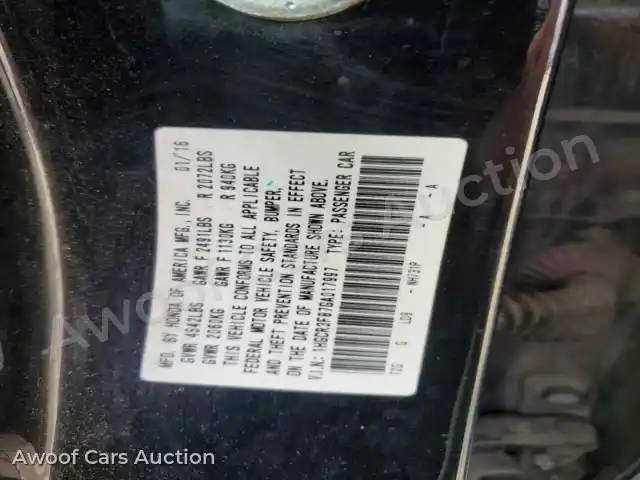 2016 Honda Accord 1HGCR3F87GA017997 — Copart auction photo 12