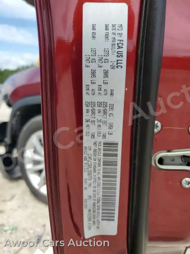 2020 Jeep Grand Cherokee 1C4PJLCB2LD596770 — hoton gwanjo Copart na 13