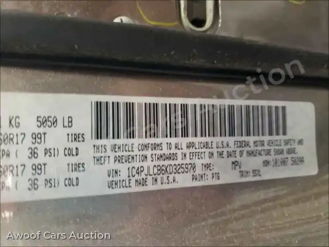 2019 Jeep Cherokee 1C4PJLCB6KD325970 — Copart auction photo 10