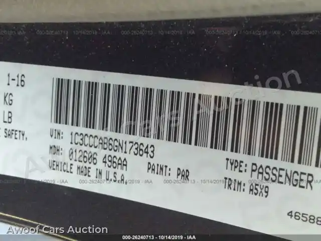 2016 Chrysler 200 1C3CCCAB6GN173643 — Iaai auction photo 9
