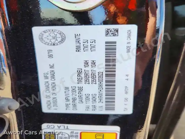 2019 Honda CRV 2HKRW1H3XKH003522 — Copart auction photo 14
