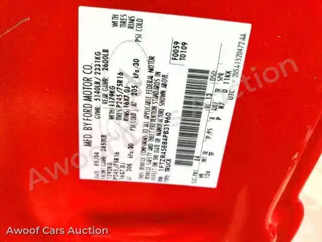 2004 Ford Ranger 1FTZR45E84PB31960 — photo 12 de la vente Copart