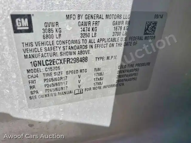2015 Chevrolet Tahoe 1GNLC2ECXFR298488 — Copart auction photo 13