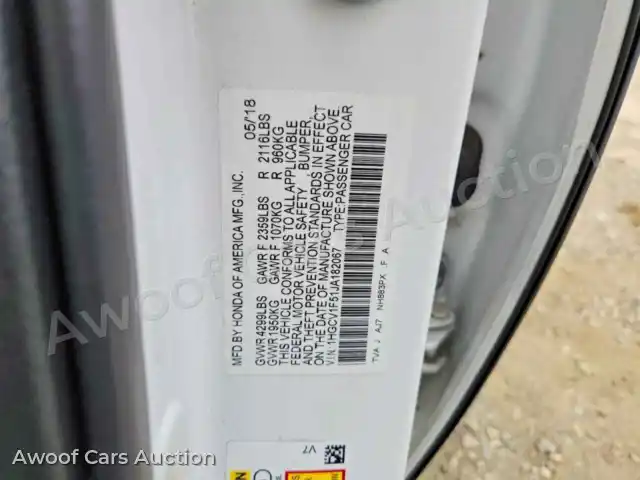 2018 Honda Accord 1HGCV1F51JA182067 — photo 12 de la vente Copart