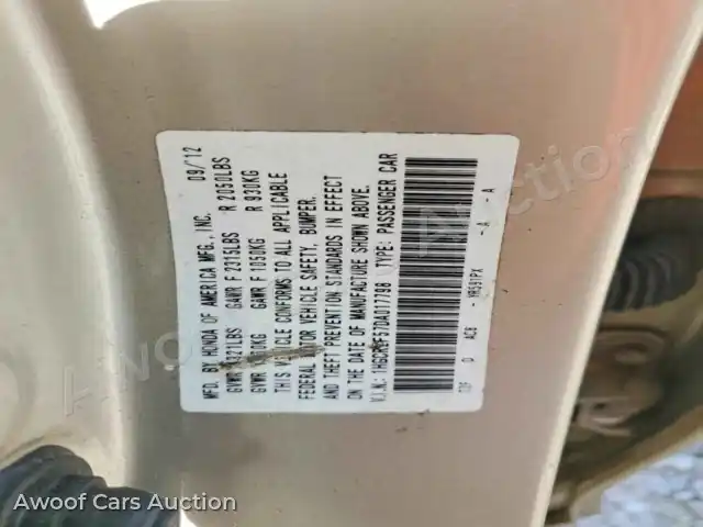 2013 Honda Accord 1HGCR2F57DA017798 — Copart auction photo 13