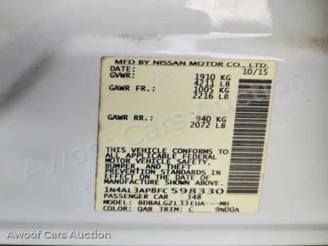 2015 Nissan Altima 1N4AL3AP8FC598330 — Copart auction photo 12