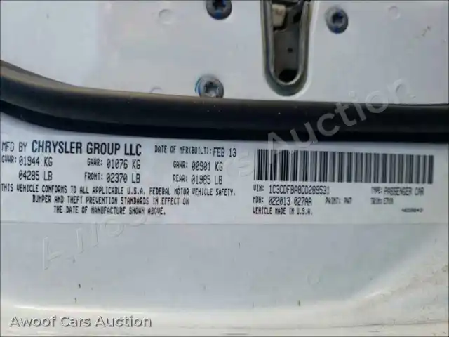2013 Dodge Dart 1C3CDFBA8DD289531 — photo 10 de la vente Copart