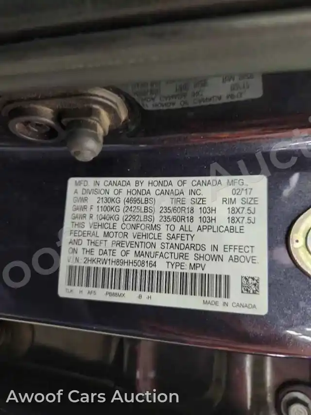 2017 Honda CRV 2HKRW1H89HH508164 — Copart auction photo 13