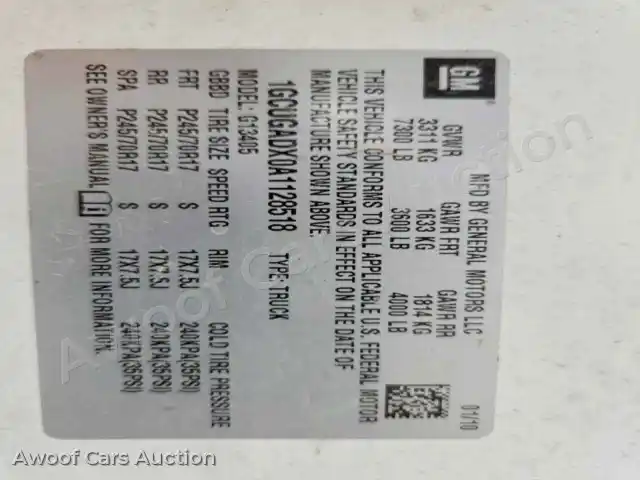 2010 Chevrolet Express 1GCUGADX0A1128518 — Copart auction photo 12