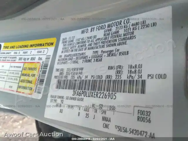 2014 Ford Fusion 3FA6P0LUXER226905 — Iaai auction photo 9