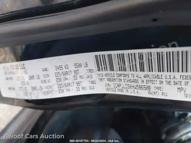 2017 Jeep Cherokee 1C4PJLCS0HW586508 — Iaai auction photo 9