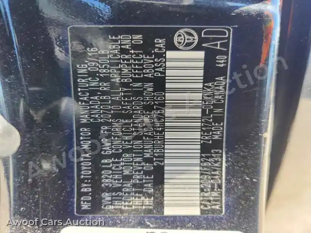 2017 Toyota Corolla 2T1BURHE4HC767160 — Copart auction photo 12