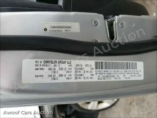 2013 Jeep Compass 1C4NJDBB5DD243391 — hoton gwanjo Copart na 10
