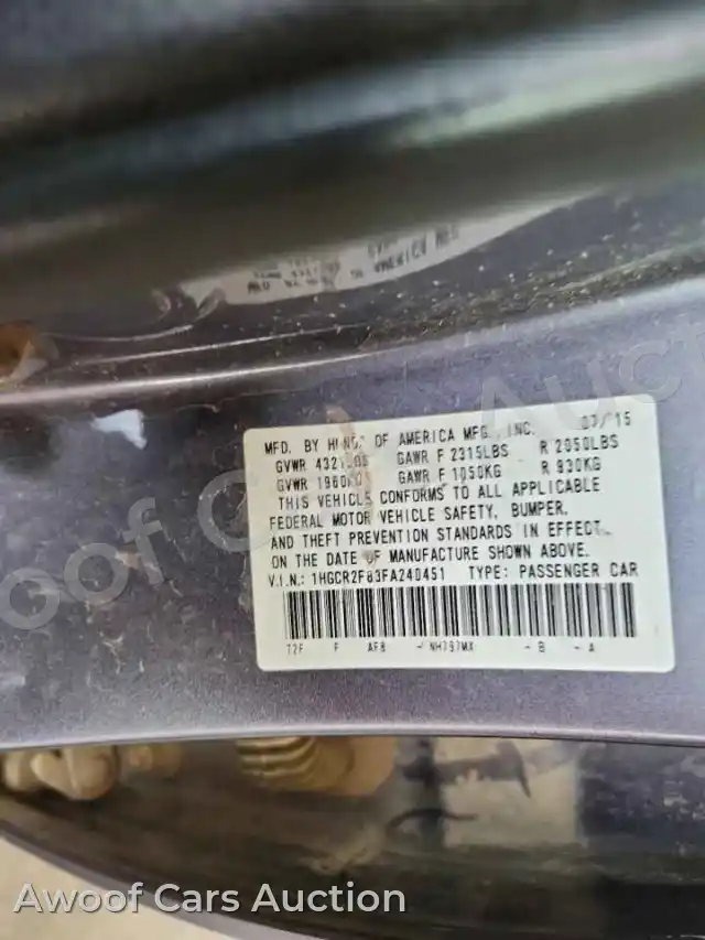 2015 Honda Accord 1HGCR2F83FA240451 — Copart auction photo 12