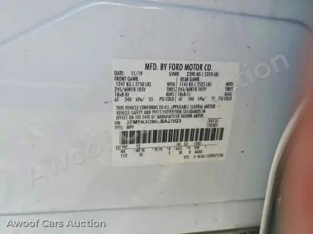 2020 Ford Edge 2FMPK3G96LBA27023 — Copart auction photo 12